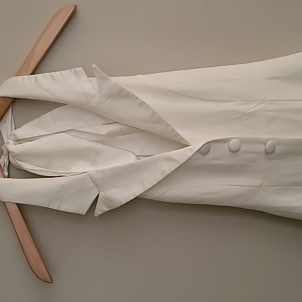 Lulus NWOT Polished Cutie Ivory Collared Sleeveless Backless Mini Dress - Picture 6 of 12